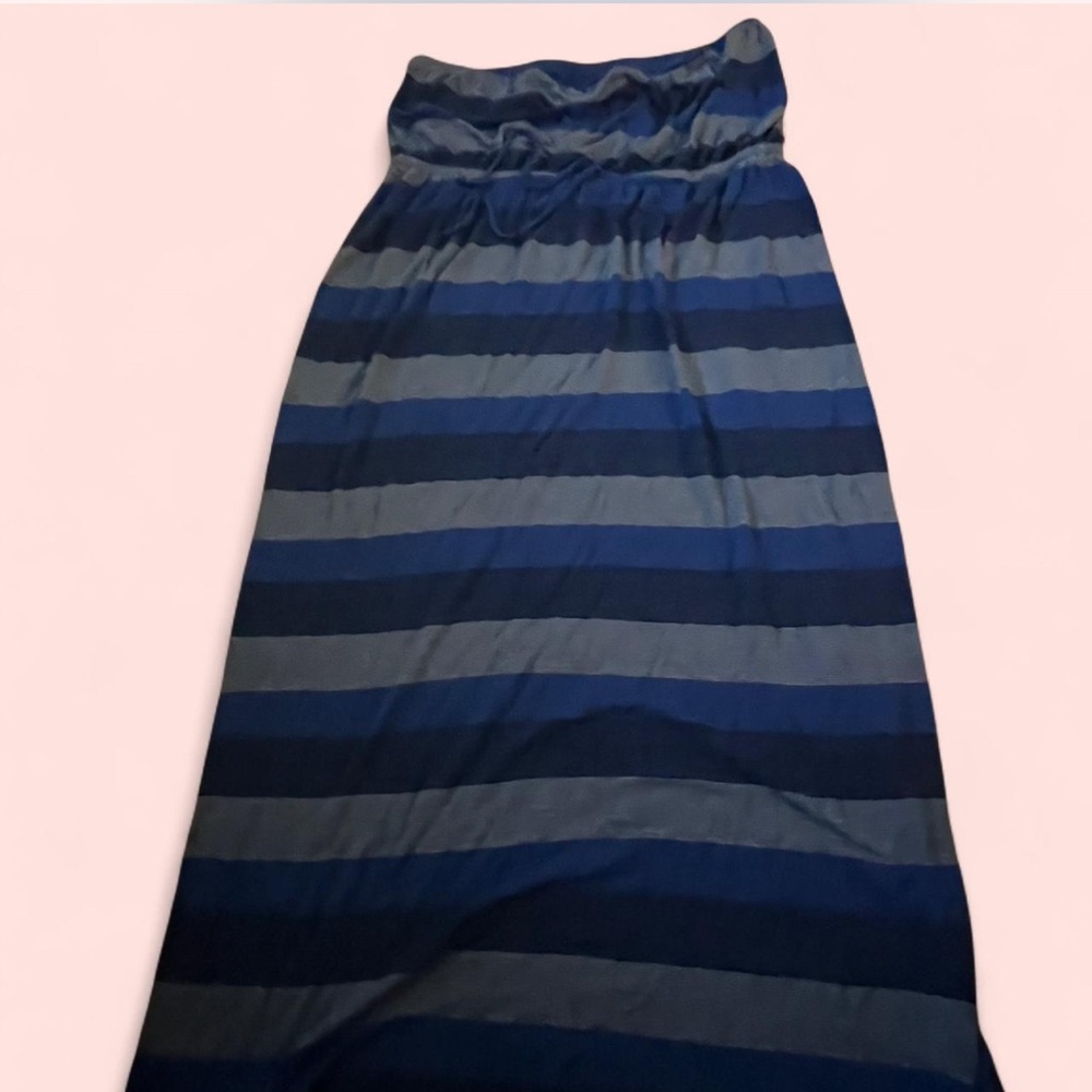 Old Navy Blue and Gray Striped Dress